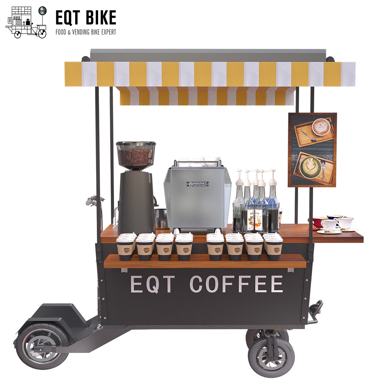 Kar van de de Autoped Mobiele Koffie van EQT de Multifunctionele voor Straatzaken