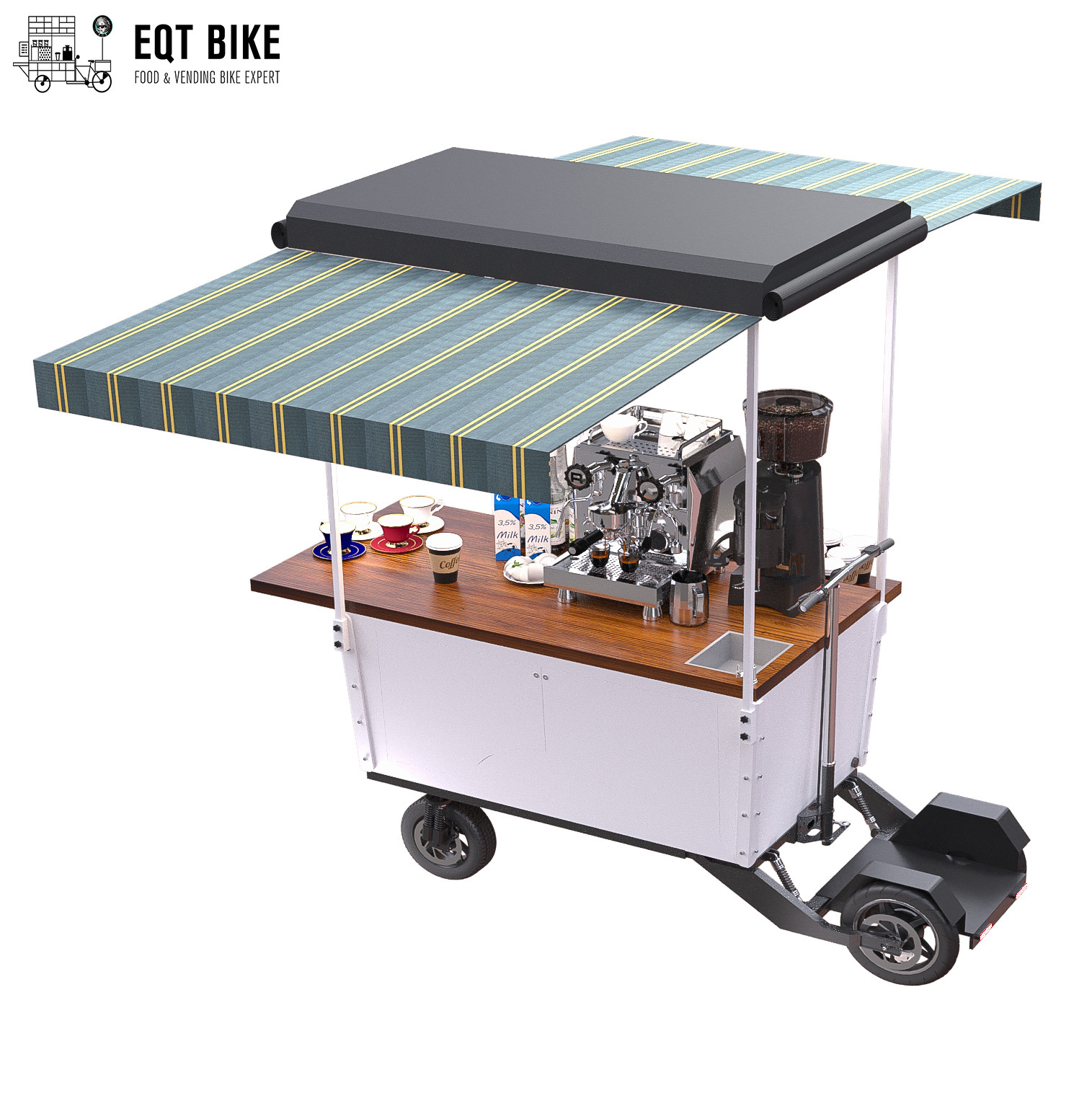 350w het Metaalkader van voedselvan vending coffee bike cart